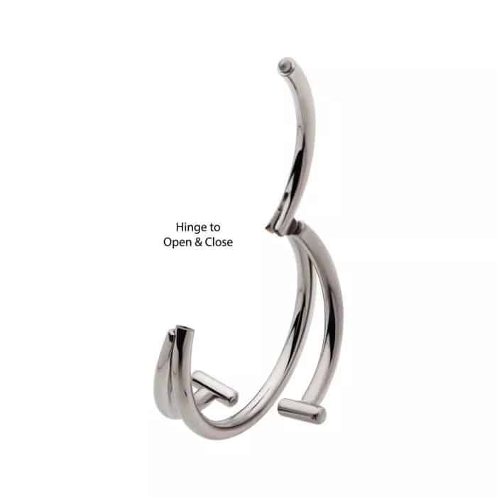 Titanium Double Ended Twist Side Facing Hinged Segment Clicker with T-Bar