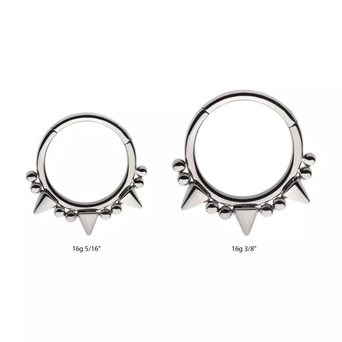 Titanium Beads & Spikes Front Facing Hinged Segment Clicker