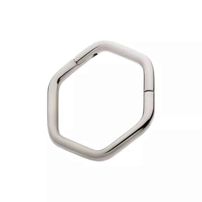 Hexagon Shape Titanium Front Facing Hinged Segment Clicker