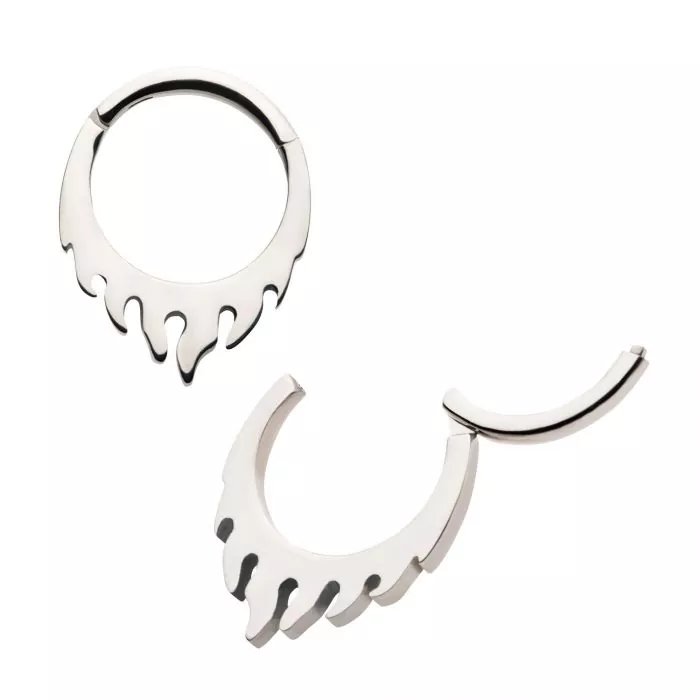 Titanium Flame Design Front Facing Hinged Segment Clicker