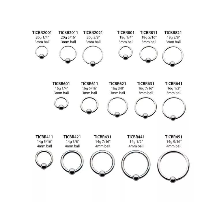 Titanium Captive Bead Rings