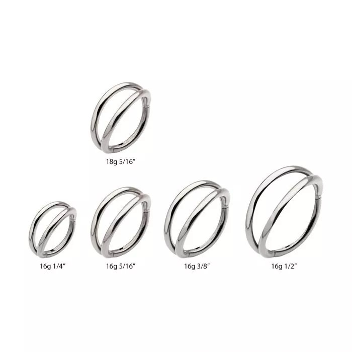Titanium Double Hoop Side Facing Hinged Segment Clicker