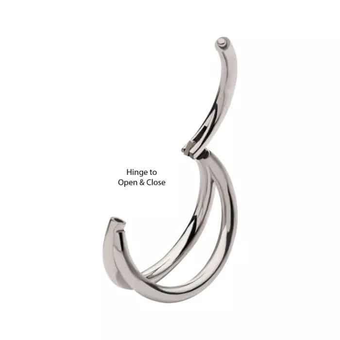 Titanium Double Hoop Side Facing Hinged Segment Clicker