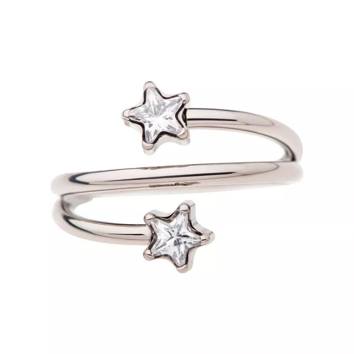 Titanium Double Ended Twist Side Facing Hinged Segment Clicker with Star CZ