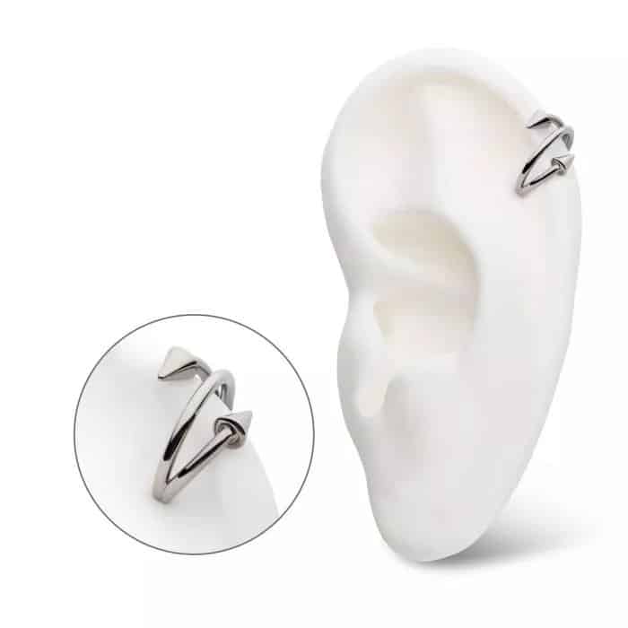 Titanium Double Ended Twist Side Facing Hinged Segment Clicker with Spikes