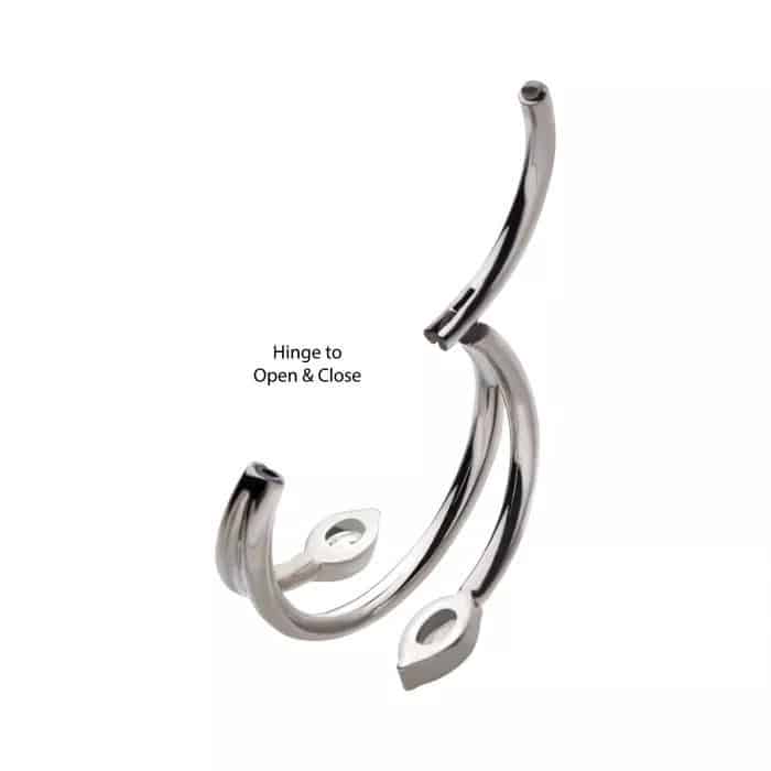 Titanium Double Ended Twist Side Facing Hinged Segment Clicker with Marquise CZ