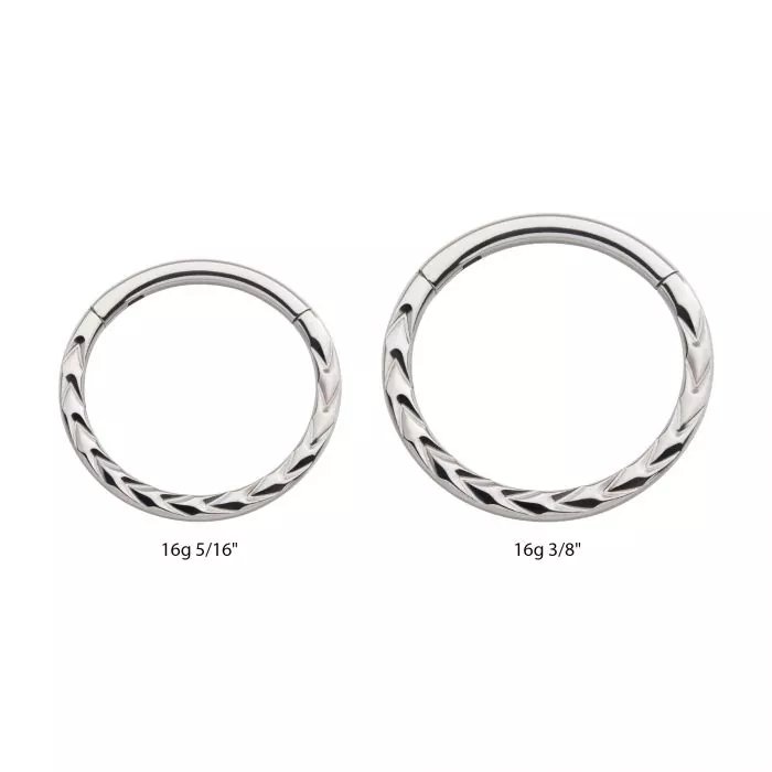 Titanium Chevron Etched Front Facing Hinged Segment Clicker