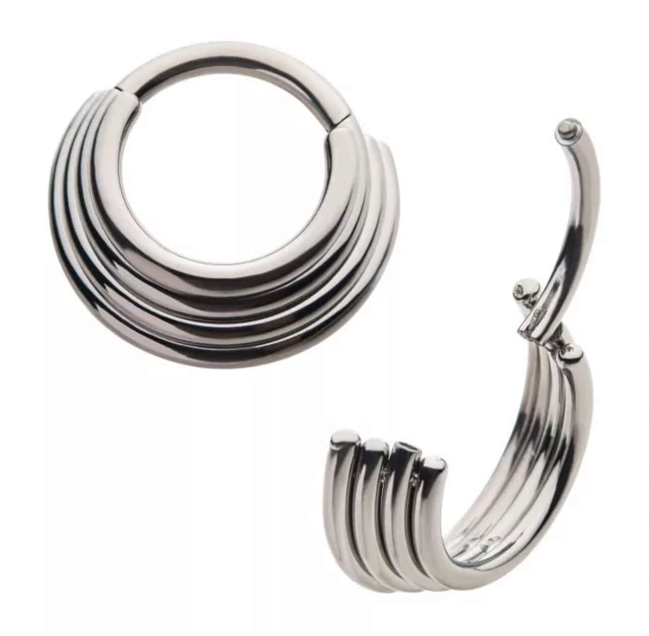 Titanium with Four Stacked Front Facing Hinged Segment Clicker