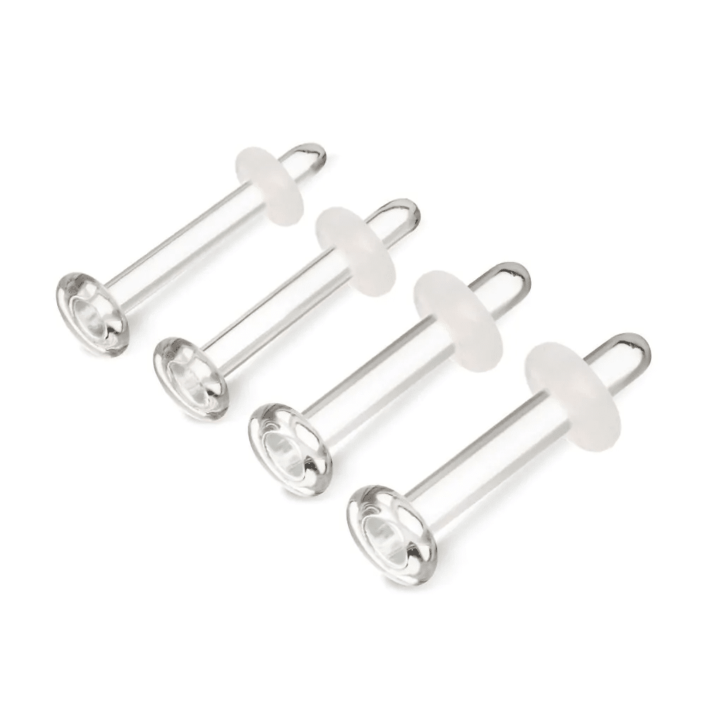 Glass Labret Retainer with Clear Silicone O-Ring