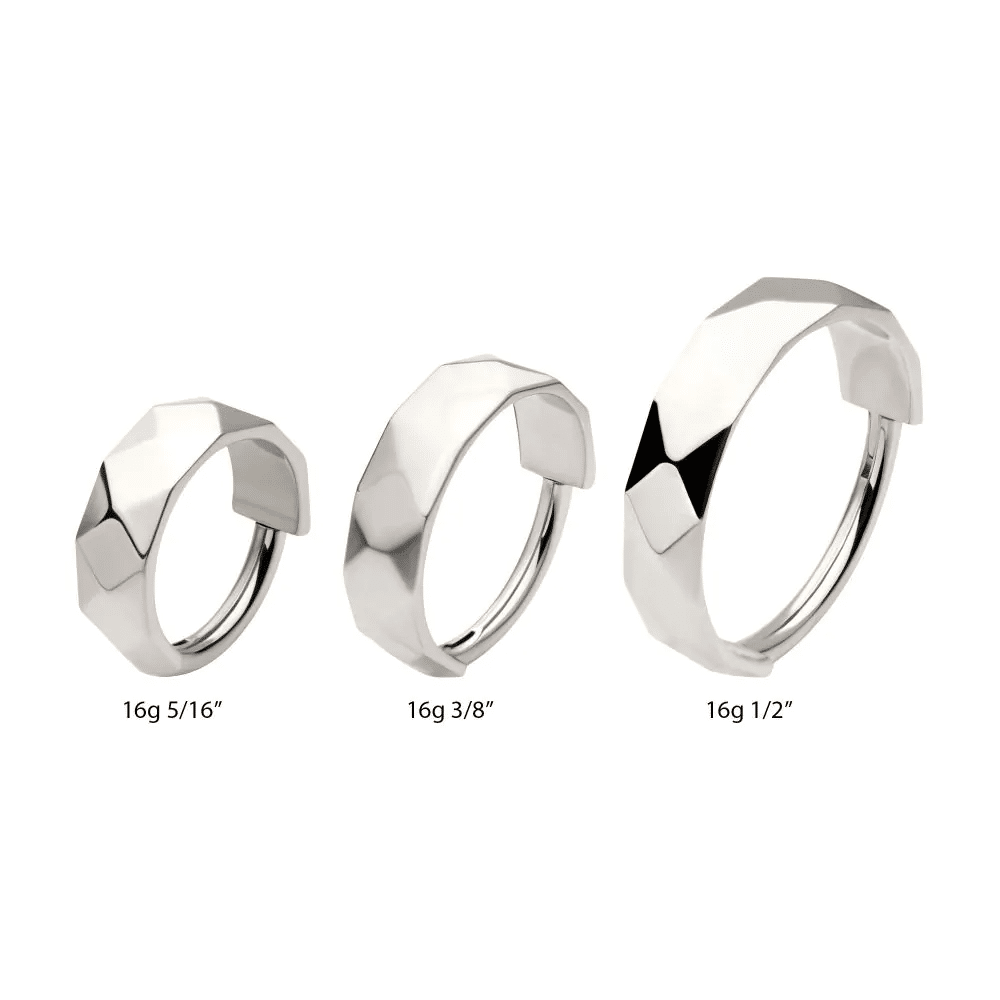Titanium Diamond Cut Pattern Side Facing Hinged Segment Clicker