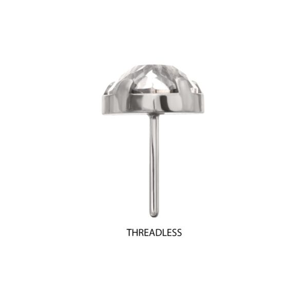 Titanium Threadless Prong Set Heart Shaped Gem Top - Bild 4